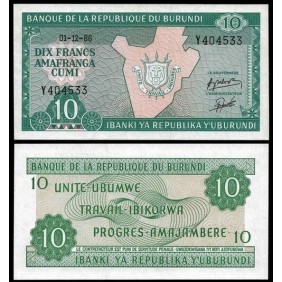 BURUNDI 10 Francs 1986