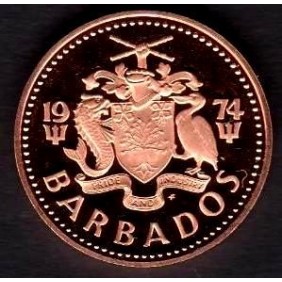 BARBADOS 1 Cent 1974 Proof