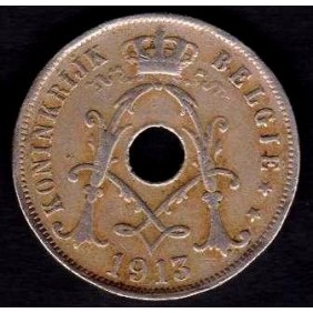 BELGIUM 25 Centimes 1913...