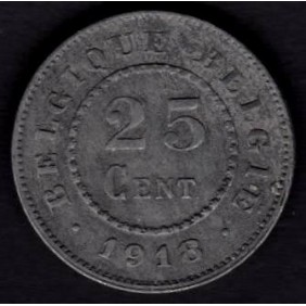 BELGIUM 25 Centimes 1918