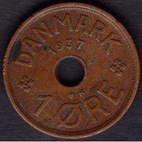 DENMARK 1 Ore 1937