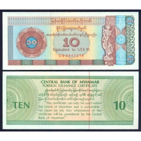 MYANMAR 10 Dollaars 1993