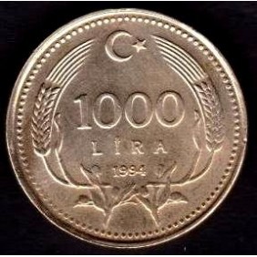 TURKEY 1000 Lira 1994