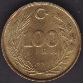 TURKEY 100 Lira 1991