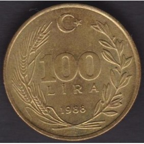 TURKEY 100 Lira 1988 Bronze