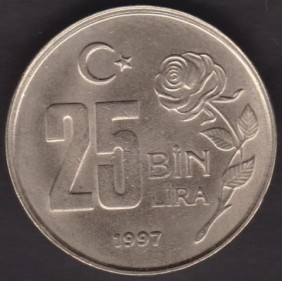 TURKEY 25 Bin Lira 1997