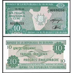 BURUNDI 10 Francs 1995