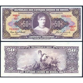 BRAZIL 50 Cruzeiros 1954