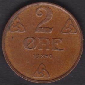 NORWAY 2 Ore 1946
