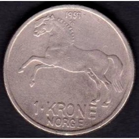 NORWAY 1 Krone 1959