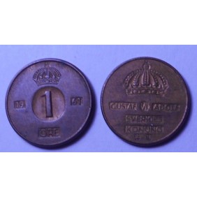 SWEDEN 1 Ore 1961 U