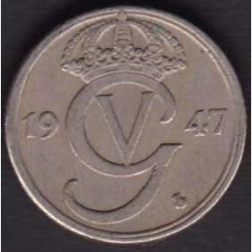 SWEDEN 25 Ore 1947 TS