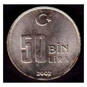 TURKEY 50 Bin Lira 2002