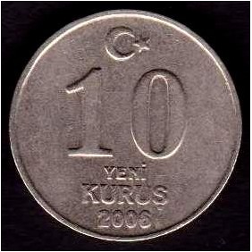 TURKEY 10 Kurus 2006