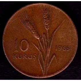 TURKEY 10 Kurus 1965