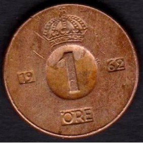 SWEDEN 1 Ore 1962