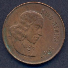 SOUTH AFRICA 2 Cents 1967...