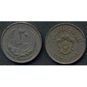 LIBYA 20 Milliemes 1965