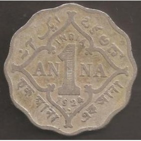 BRITISH INDIA 1 Anna 1924 B