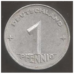 DDR 1 Pfennig 1952 E