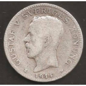 SWEDEN 1 Krona 1914 Gustav V
