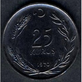 TURKEY 25 Kurus 1970