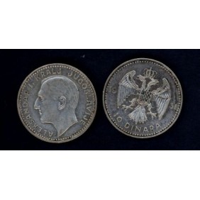 YUGOSLAVIA 10 Dinara 1931 AG