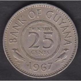 GUYANA 25 Cents 1967