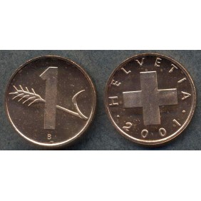 SWITZERLAND 1 Rappen 2001...