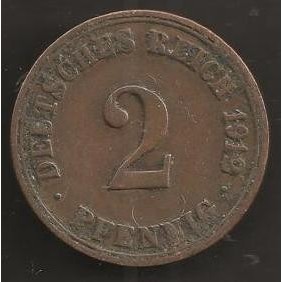 GERMANY EMPIRE 2 Pfennig...