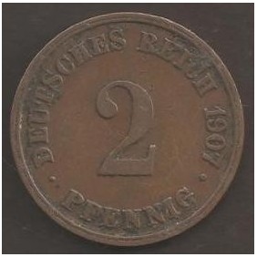 GERMANY EMPIRE 2 Pfennig...