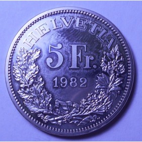 SWITZERLAND 5 Francs 1982...