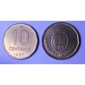 ARGENTINA 10 Centavos 1987