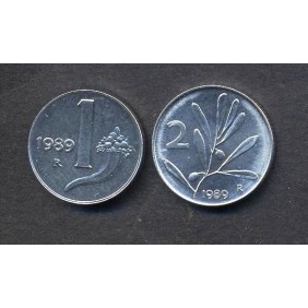 1 Lira + 2 Lire 1989 FDC