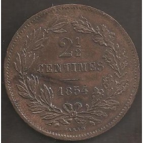 LUXEMBOURG 2 1/2 Centimes 1854