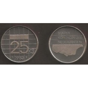 NETHERLANDS 25 Cents 1983