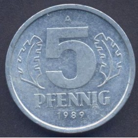 DDR 5 Pfennig 1989