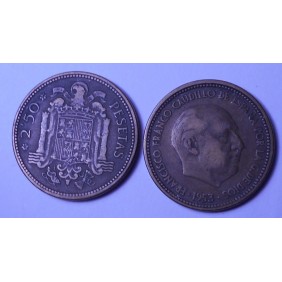 SPAIN 2 1/2 Pesetas 1953 (54)