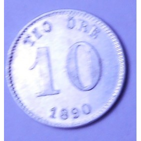 SWEDEN 10 Ore 1890 AG