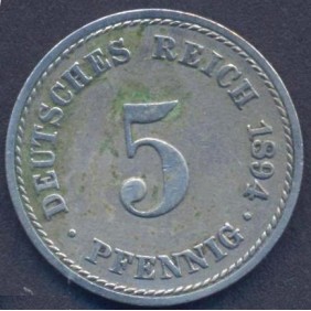GERMANY EMPIRE 5 Pfennig...