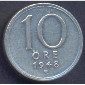 SWEDEN 10 Ore 1948 AG