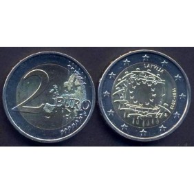 LATVIA 2 Euro 2015 Euro Flag