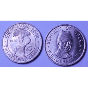 LIBERIA 25 Cents 1976 FAO