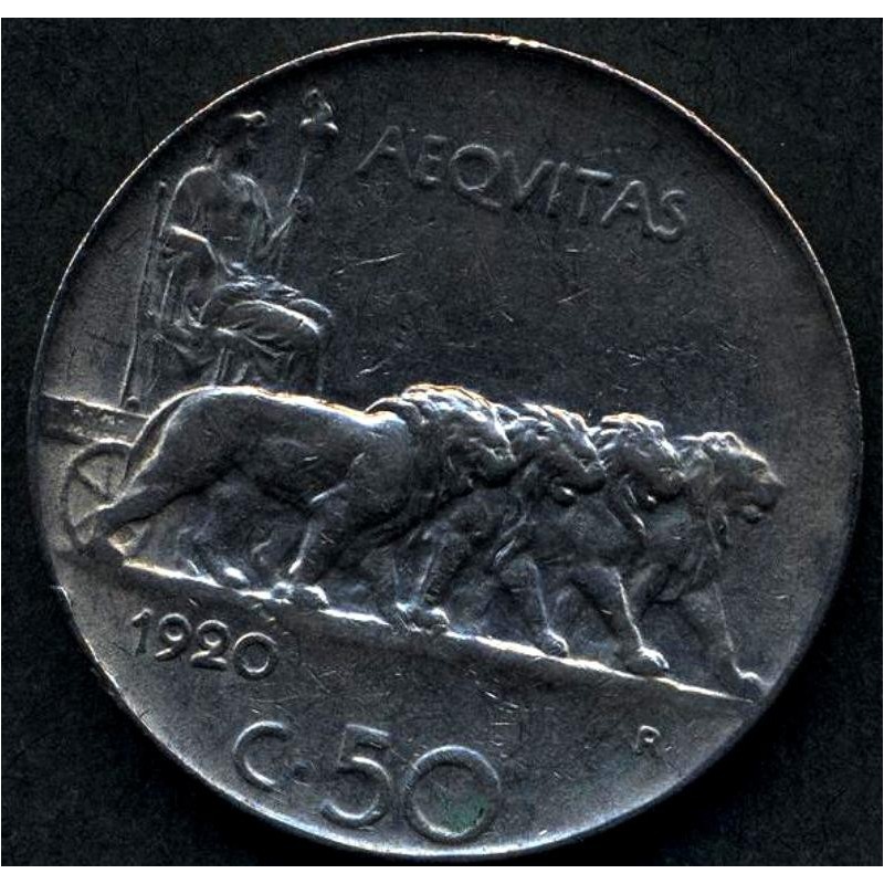 50 Centesimi LEONI 1920 RIGATO