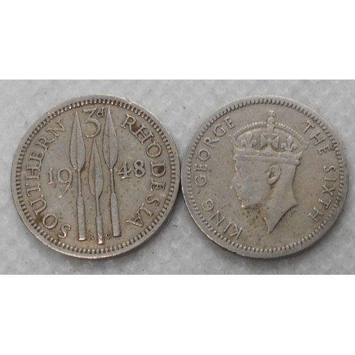SOUTHERN RHODESIA 3 Pence 1948