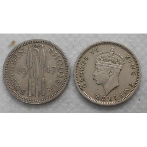 SOUTHERN RHODESIA 3 Pence 1947