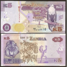 ZAMBIA 5 Kwacha 2015