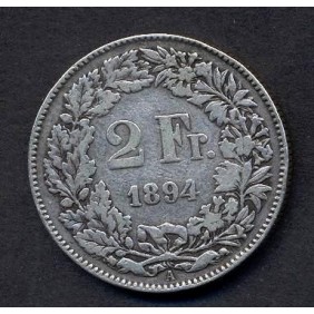 SWITZERLAND 2 Francs 1894