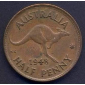 AUSTRALIA 1/2 Penny 1948 (m)