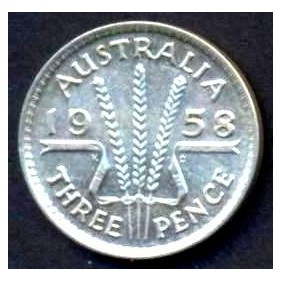 AUSTRALIA 3 Pence 1958 AG